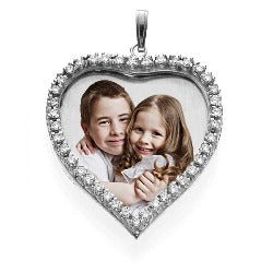 Medium Diamond Heart Photo Pendant Jewelry-Jewelry-Photograve-Afterlife Essentials