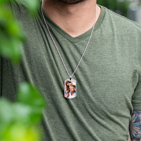 Stainless Steel Photo Dog Tag Photo Pendant with Chain Jewelry-Jewelry-Photograve-Afterlife Essentials