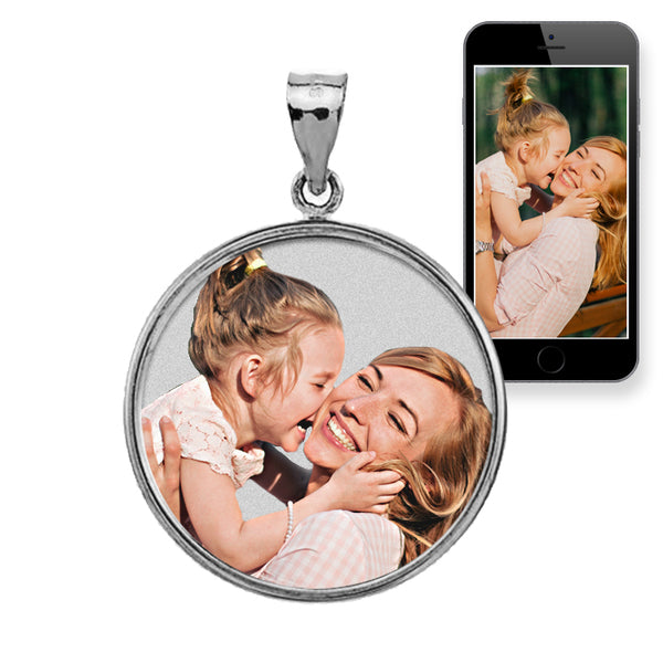 Small Round w/ Bezel Frame & Protective Crystal Photo Pendant Jewelry-Jewelry-Photograve-Afterlife Essentials