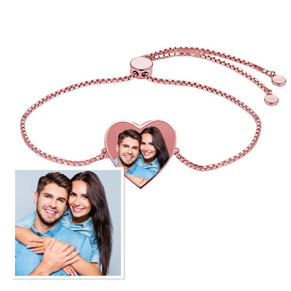 Women's Adjustable Photo Heart Engraved Bracelet Jewelry-Jewelry-Photograve-Afterlife Essentials