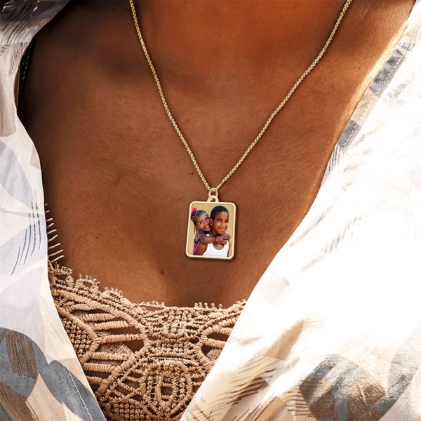 Rectangle with Border Photo Pendant Jewelry-Jewelry-Photograve-Afterlife Essentials