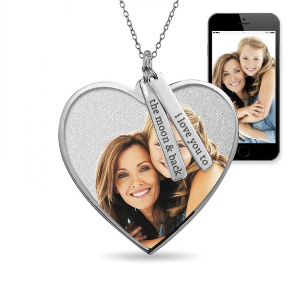 Photo Pendant Heart Necklace w/ Personalized Name Tags Jewelry-Jewelry-Photograve-Afterlife Essentials