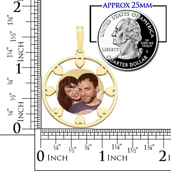 Round w/ Heart Border Photo Pendant Jewelry-Jewelry-Photograve-Afterlife Essentials