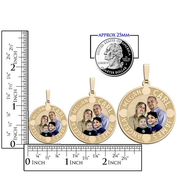 Round Pendant w/ Four Names Etched Jewelry-Jewelry-Photograve-Afterlife Essentials