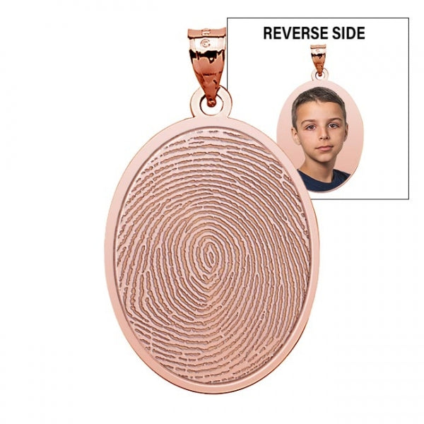Custom Fingerprint Oval Charm or Pendant with Reverse Photo Option Jewelry-Jewelry-Photograve-Afterlife Essentials