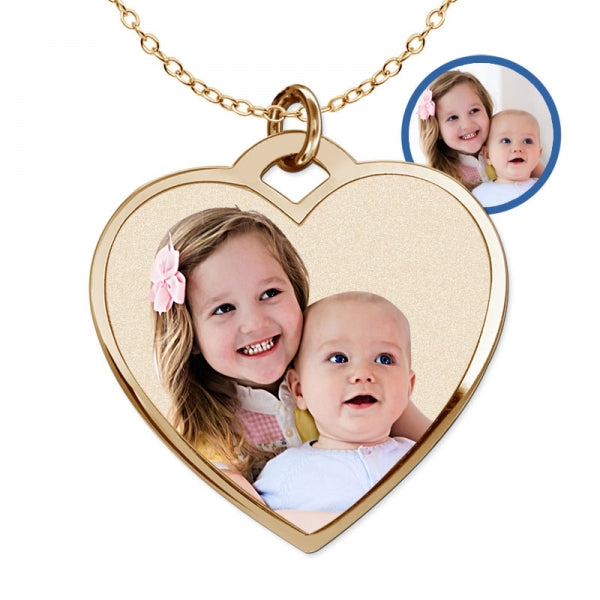 Stainless Steel Photo Engraved Heart Pendant with Chain Jewelry-Jewelry-Photograve-Afterlife Essentials