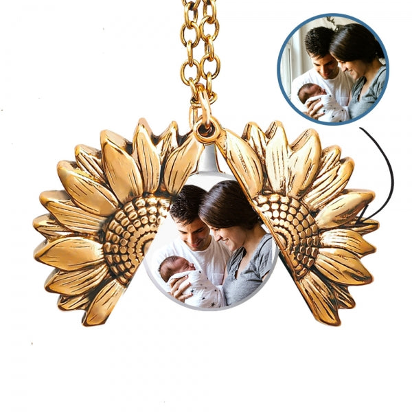 Exclusive Sunflower Photo Locket & Chain Jewelry-Jewelry-Photograve-Afterlife Essentials