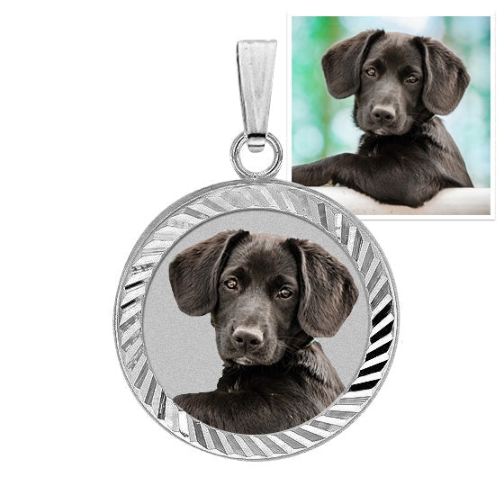Petite Round Photo Engraved Charm w/ Bezel Frame Jewelry-Jewelry-Photograve-Afterlife Essentials