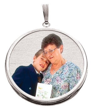 Large Round w/ Bezel Frame and Protective Crystal Photo Pendant Jewelry-Jewelry-Photograve-Afterlife Essentials