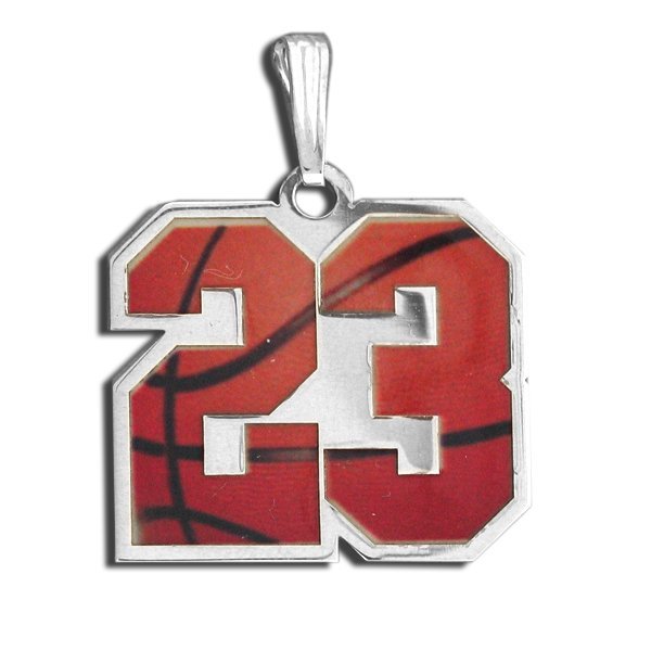 Color Enameled Basketball Number Pendant with 2 Digits Jewelry-Jewelry-Photograve-Afterlife Essentials