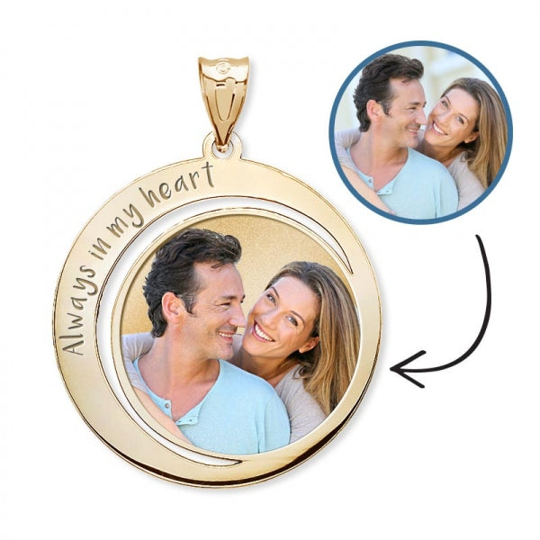 Custom Photo Engraved Round Charm or Pendant Jewelry-Jewelry-Photograve-Afterlife Essentials