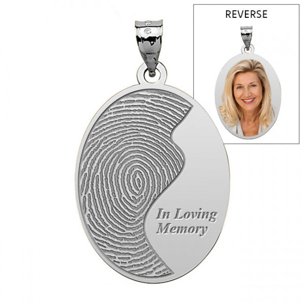 Custom Ying Yang Fingerprint Oval Charm or Pendant with Text Jewelry-Jewelry-Photograve-Afterlife Essentials