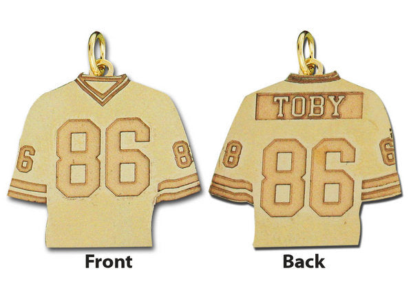 Football Jersey Pendant w/ Name & Number Jewelry-Jewelry-Photograve-Afterlife Essentials