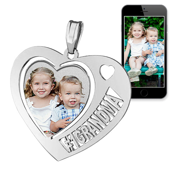 Heart w/ # 1 GRANDMA Cut Out Jewelry-Jewelry-Photograve-Afterlife Essentials