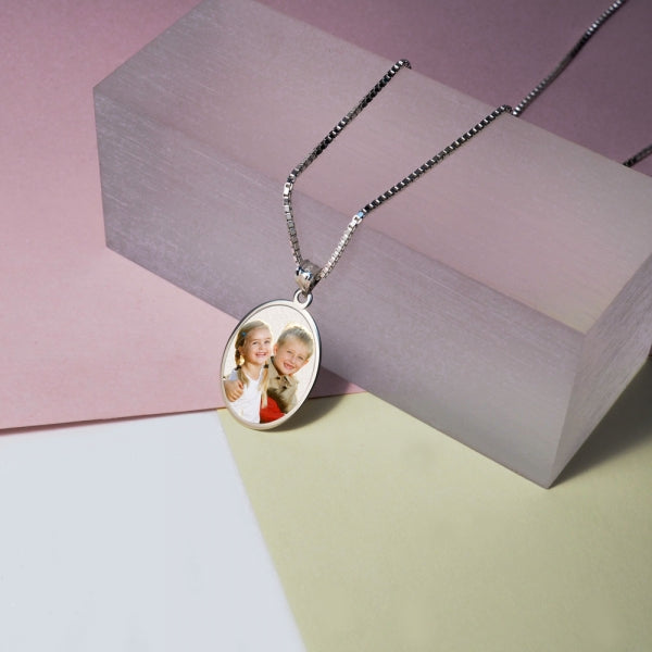 Oval with Thin Border Photo Pendant Charm Jewelry-Jewelry-Photograve-Afterlife Essentials