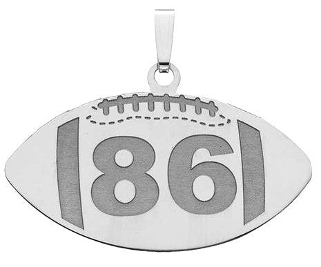 Custom Football Pendant w/ Number Jewelry-Jewelry-Photograve-Afterlife Essentials