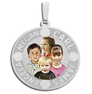 Round Pendant w/ Four Names Etched Jewelry-Jewelry-Photograve-Afterlife Essentials