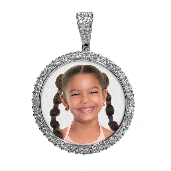 Photo Engraved Large Cubic Zirconia Pendant Jewelry-Jewelry-Photograve-Afterlife Essentials