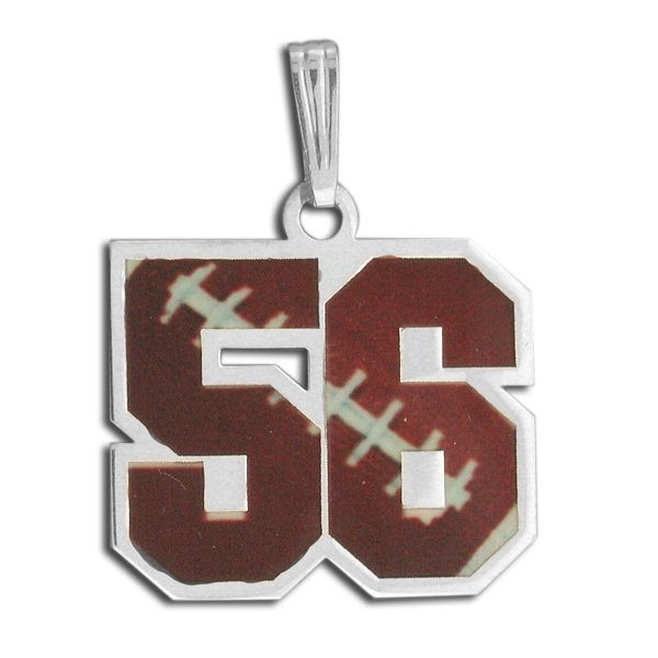 Color Enameled Football Number Pendant with 2 Digits Jewelry-Jewelry-Photograve-Afterlife Essentials