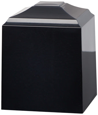 Cultured Marble Cube Small 40 cu in Cremation Urn-Cremation Urns-Bogati-Solid Black-Afterlife Essentials