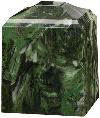 Cultured Marble Cube Small 40 cu in Cremation Urn-Cremation Urns-Bogati-Green Ascota-Afterlife Essentials