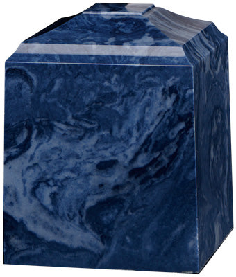 Cultured Marble Cube Small 40 cu in Cremation Urn-Cremation Urns-Bogati-Navy Blue-Afterlife Essentials