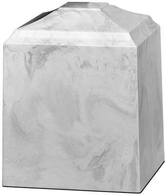 Cultured Marble Cube Small 40 cu in Cremation Urn-Cremation Urns-Bogati-White Carerra-Afterlife Essentials