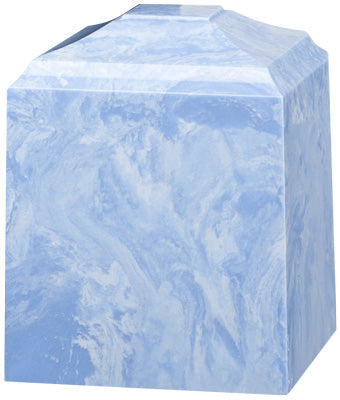 Cultured Marble Cube Small 40 cu in Cremation Urn-Cremation Urns-Bogati-Wedgewood Blue-Afterlife Essentials