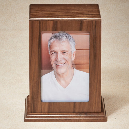 Loving Memory Walnut Wood Adult 200 cu in Cremation Urn-Cremation Urns-Infinity Urns-Afterlife Essentials