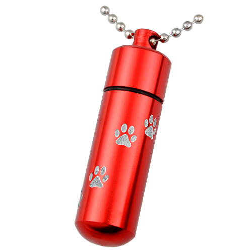Aluminum Urn Keepsake Red Pet Cremation Keychain-Jewelry-New Memorials-Afterlife Essentials