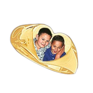 14K Yellow Gold Heart Photo Ring Jewelry-Jewelry-Photograve-Afterlife Essentials