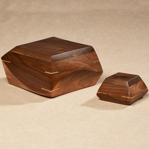 Woodsculpt Series Walnut Wood 200 cu in Cremation Urn-Cremation Urns-Infinity Urns-Afterlife Essentials