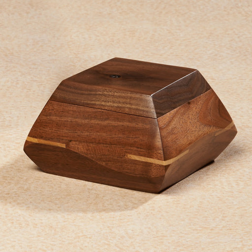 Woodsculpt Series Walnut Wood 12 cu in Cremation Urn-Cremation Urns-Infinity Urns-Afterlife Essentials