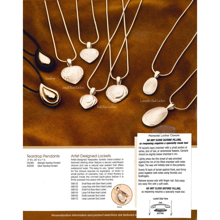 Rose with Stem Locket Keepsake Pendant Cremation Jewelry-Jewelry-Infinity Urns-Afterlife Essentials