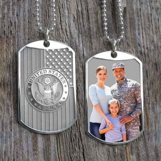 Officially Licensed Reversible US Army Photo Engraved Dog Tag Jewelry-Jewelry-Photograve-Afterlife Essentials