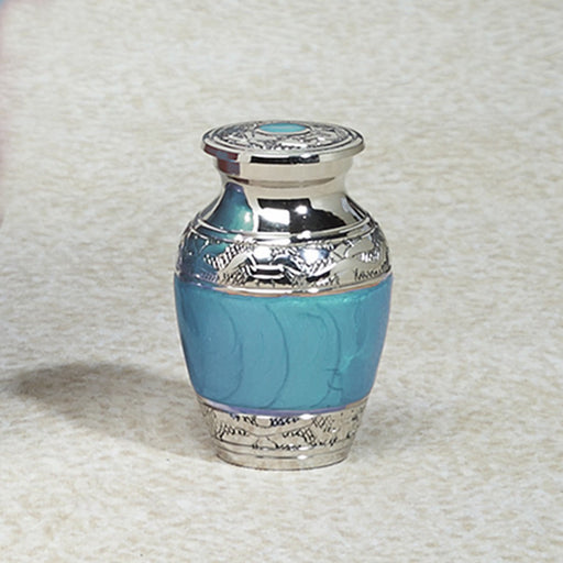 Soft Pastel Series Blue Brass 5 cu in Cremation Urn-Cremation Urns-Infinity Urns-Afterlife Essentials