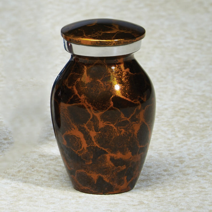 Sunshed Waters Amber Mini 5 cu in Cremation Urn Keepsake-Cremation Urns-Infinity Urns-Afterlife Essentials