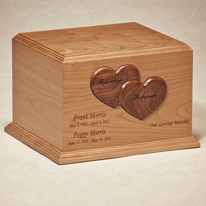Together Forever Wood 450 cu in Cremation Urn-Cremation Urns-Infinity Urns-Afterlife Essentials