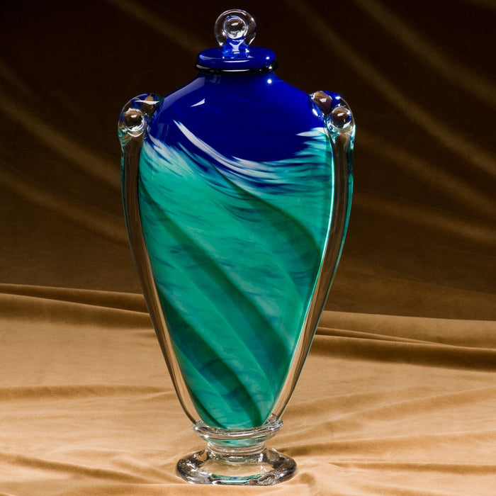Hand-Blown Glass Tranquil Water 188 cu in Cremation Urn-Cremation Urns-Infinity Urns-Afterlife Essentials