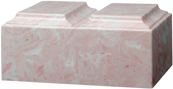 Tuscany Double Cultured Marble Adult 450 cu in Companion Urn-Cremation Urns-Bogati-Pink-Afterlife Essentials