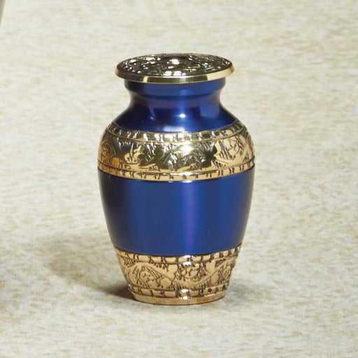 Victoriana Series Blue Brass 5 cu in Cremation Urn-Cremation Urns-Infinity Urns-Afterlife Essentials