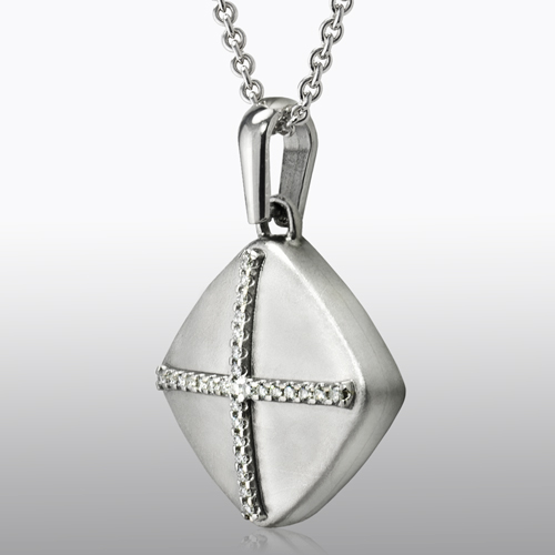 Diamond Cross VP1002SSDI Memorial Jewelry-Jewelry-Precious Vessel-Afterlife Essentials