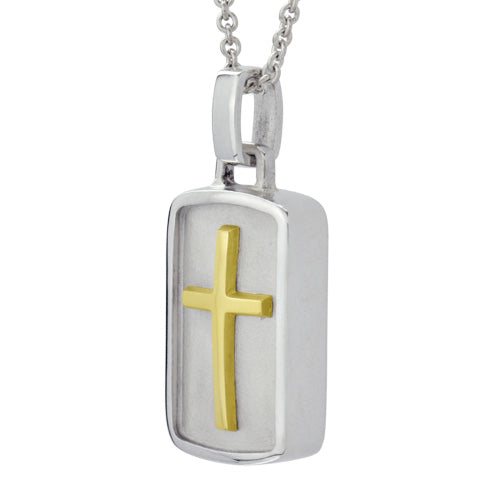 Petite Dog Tag Cross VP1016S4 Cremation Jewelry-Jewelry-Precious Vessel-Afterlife Essentials
