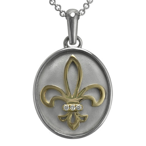 Fleur De Lis VP1021S4DI Cremation Jewelry-Jewelry-Precious Vessel-Afterlife Essentials