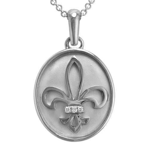 Fleur De Lis VP1021SSDI Cremation Jewelry-Jewelry-Precious Vessel-Afterlife Essentials