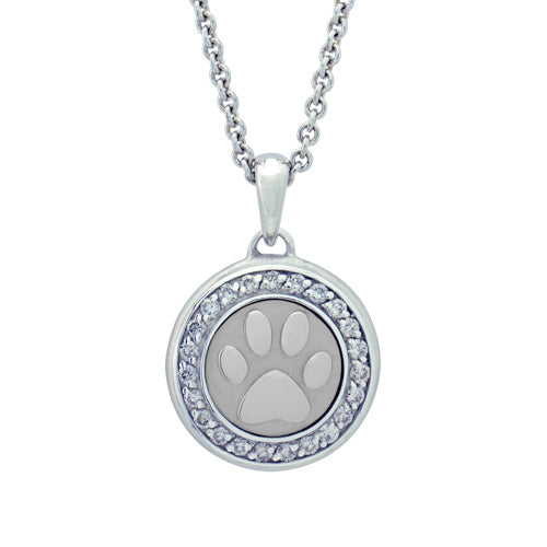 Paw With Diamonds VP3019SSDI Cremation Jewelry-Jewelry-Precious Vessel-Afterlife Essentials