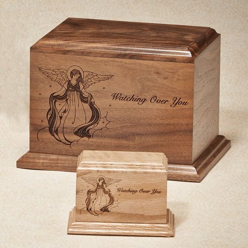 Watching Over You Series Walnut Wood 15 cu in Cremation Urn-small-Cremation Urns-Infinity Urns-Afterlife Essentials