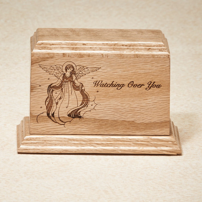 Watching Over You Series Oak Wood 15 cu in Cremation Urn-small-Cremation Urns-Infinity Urns-Afterlife Essentials